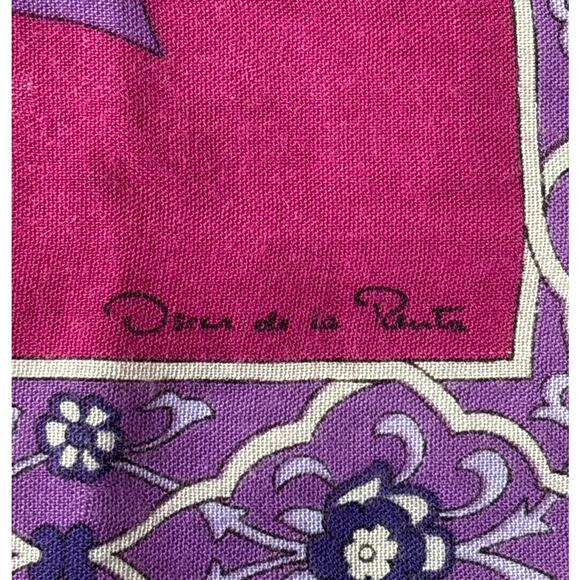 Vintage Oscar de la Renta Accessory Street Scarf Pink Purple Gray Soft Rayon - Picture 5 of 8
